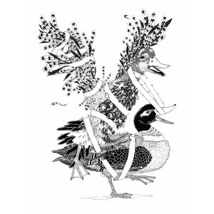 Claire Fanjul dessin à l'encre sur papier les canards