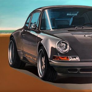 Fabriano Porsche 911 Singer Peinture à l'acrylique et huile sur toile