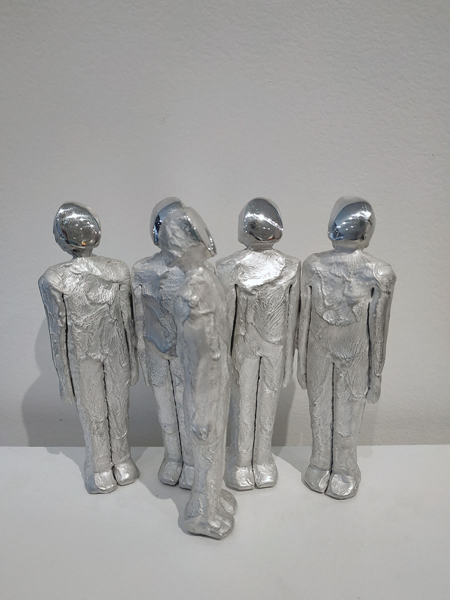 Marcus Egli - Hominium groupe de 5 - Sculpture en aluminium