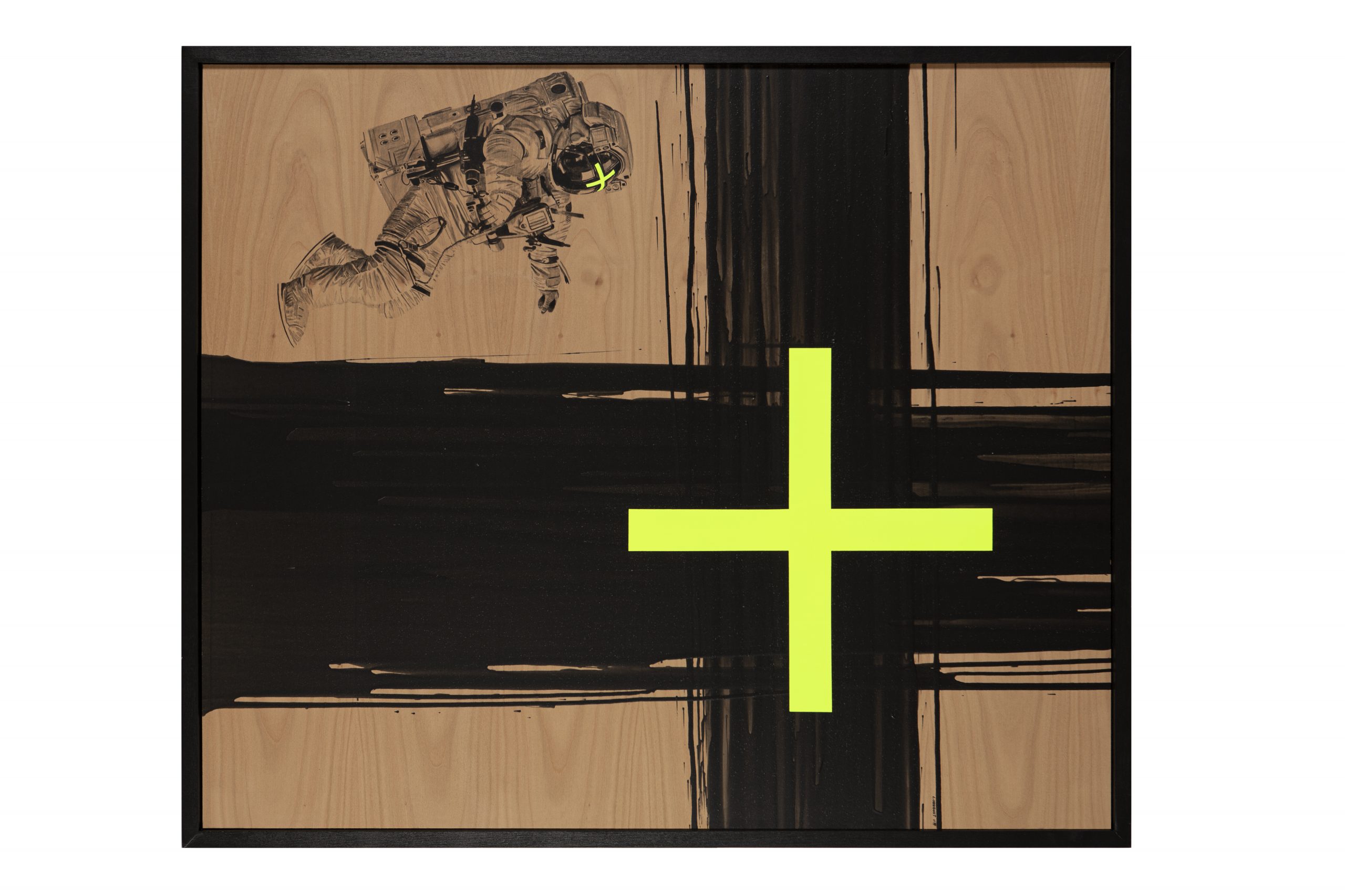 Laurent Minguet Acid Cross Acrylic on cherrywood panel - 92x110cm