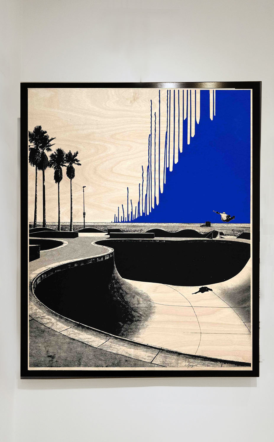 LAURENT MINGUET Alone in Venice beach Los Angeles - 74x60cm Sérigraphie sur érable 30 ex 2024 2