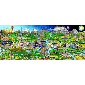 CHARLES FAZZINO Linking the world 18 holes at a tee time 63x104cm