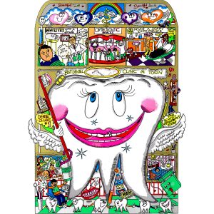 CHARLES FAZZINO May your pearly whites shine so bright 64x52cm