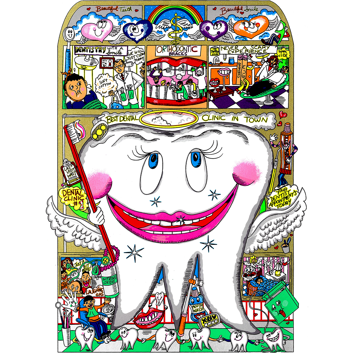 CHARLES FAZZINO May your pearly whites shine so bright 64x52cm