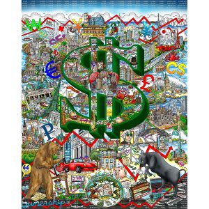 Charles Fazzino Your money makes the world go round Sérigraphie 3D