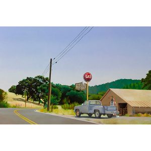 JOAN LONGAS Another bend on the road 60x92cm Huile sur toile 2025