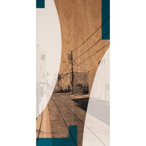 LAURENT MINGUET Alone in Ocean Court Miami Acrylique sur merisier 124x61cm 2024