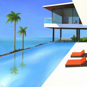 daniel raynott un rayon de soleil timidement sallume 90x90cm