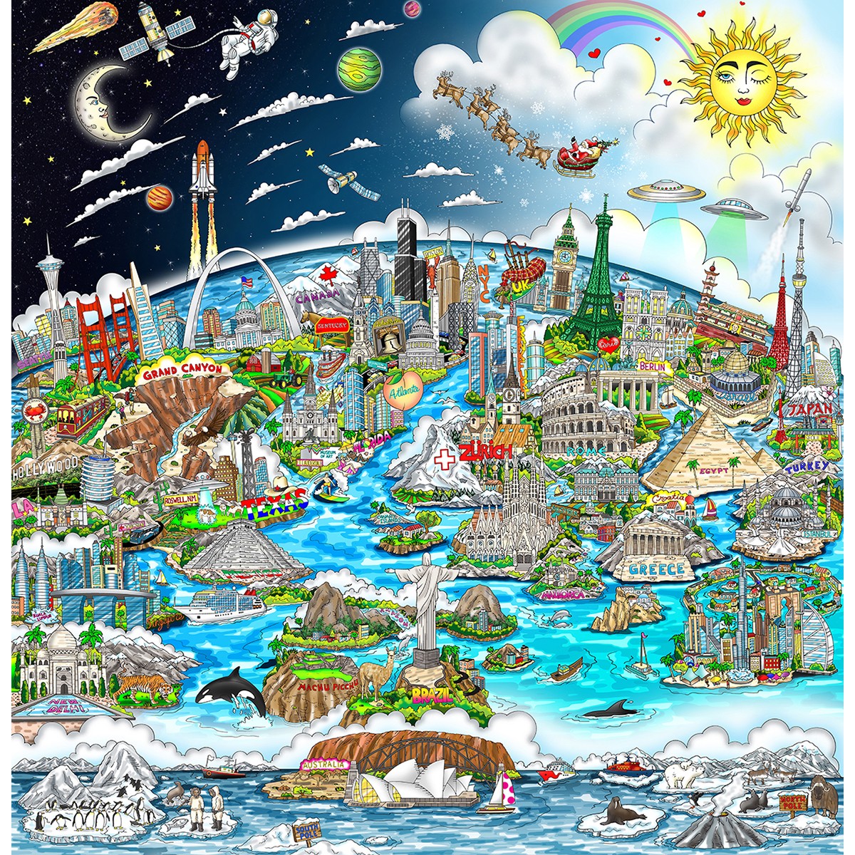 CHARLES FAZZINO A world for us 81x81cm