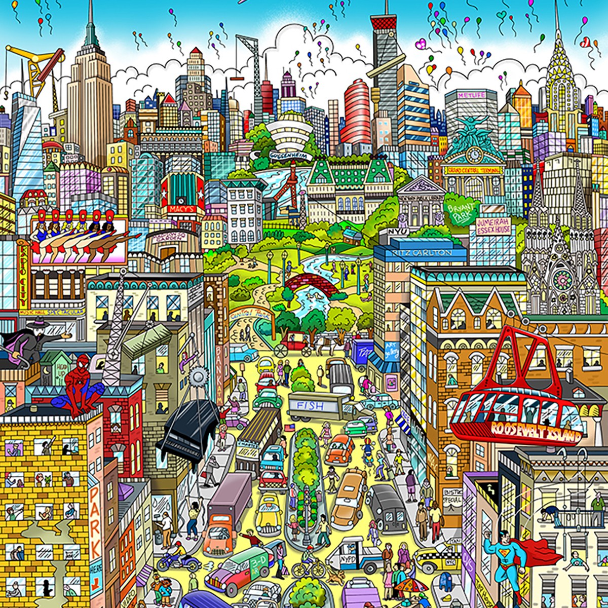 CHARLES FAZZINO SITE In NYC… It’s the characters you meet 105x76cm